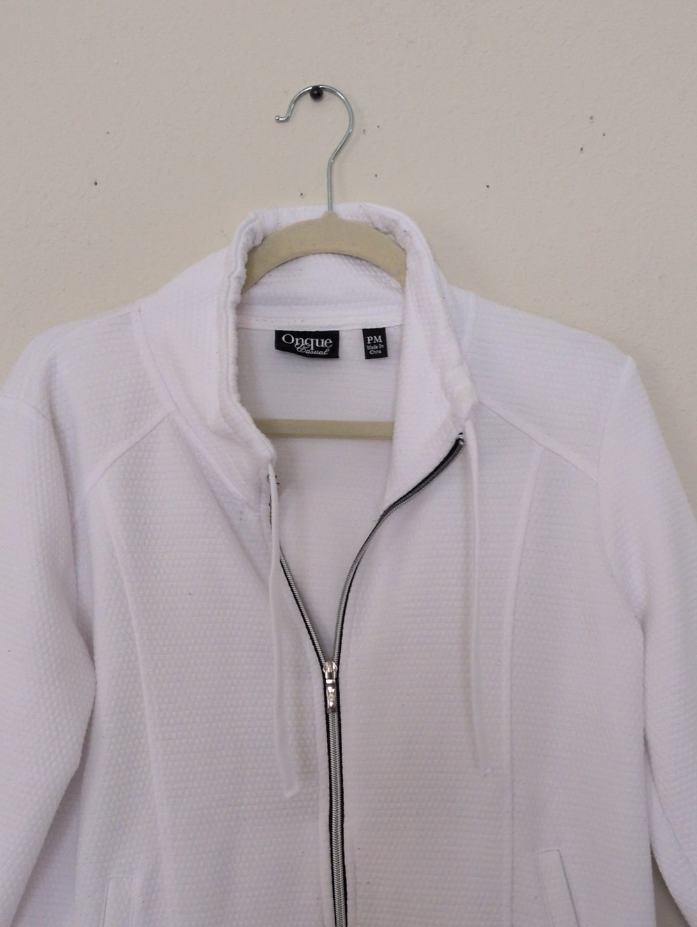 ONQUE CASUALS White Full Zip Jacket Size MP - Picture 2 of 6